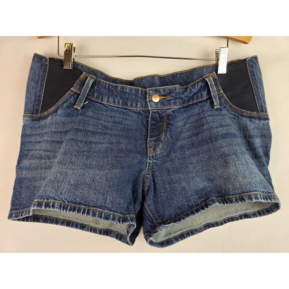 Isabel Maternity by Ingrid & Isabel Women's Jean Shorts Size 10 Denim Side Panel - Picture 1 of 8